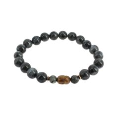 Bracelet tête de Bouddha, Véritable Labradorite noire. Cravate Avenue Signature