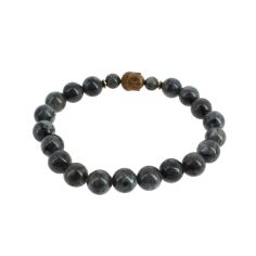 Bracelet tête de Bouddha, Véritable Labradorite noire. Cravate Avenue Signature 2