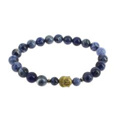 Bracelet tête de Bouddha, Véritable Sodalite Bleu. Cravate Avenue Signature