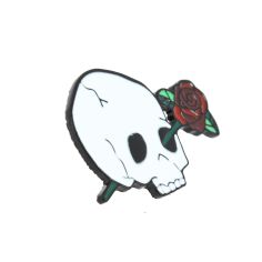 Pin's crâne et Rose rouge Clj Charles Le Jeune 2