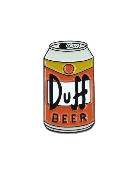 Pin's canette de bière orange, Duff beer Clj Charles Le Jeune
