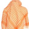 Foulard Keffieh orange et blanc en coton. Clj Charles Le Jeune