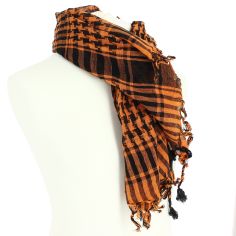 Foulard Keffieh orange et noir en coton. Clj Charles Le Jeune 2