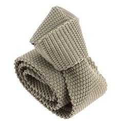 Cravate Tricot de soie, marron ficelle, Tony & Paul Tony & Paul 2