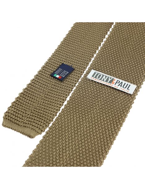 Cravate Tricot de soie, marron corde, Tony & Paul Tony & Paul