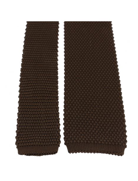 Cravate Tricot de soie, marron Chocolat, Tony & Paul Tony & Paul