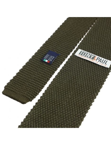 Cravate Tricot de soie, marron terre, Tony & Paul Tony & Paul