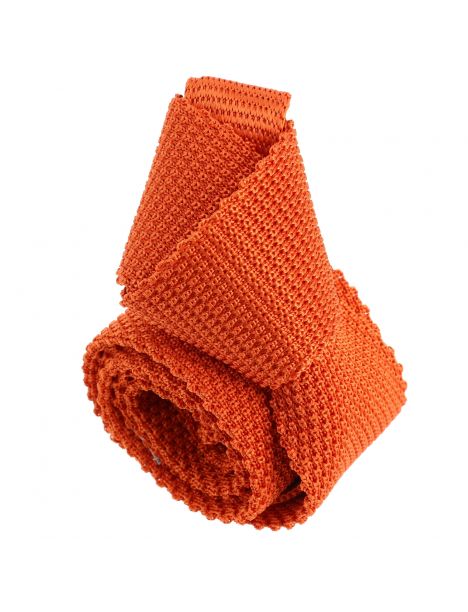Cravate Tricot de soie, orange clémentine, Tony & Paul Tony & Paul