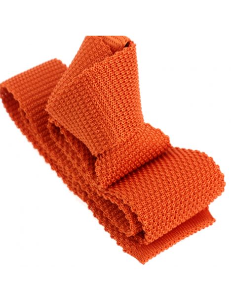 Cravate Tricot de soie, orange clémentine, Tony & Paul Tony & Paul