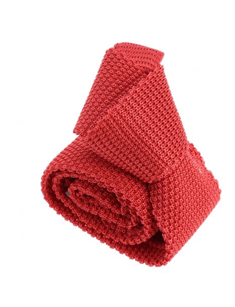 Cravate Tricot de soie, rouge coquelicot, Tony & Paul Tony & Paul
