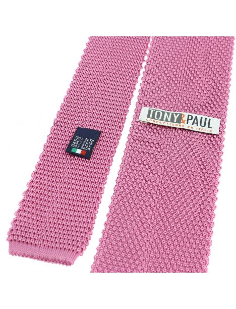 Cravate Tricot de soie, Rose panthère, Tony & Paul Tony & Paul