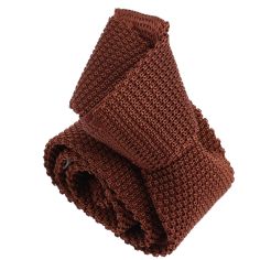 Cravate Tricot de soie, marron acajou, Tony & Paul Tony & Paul 2