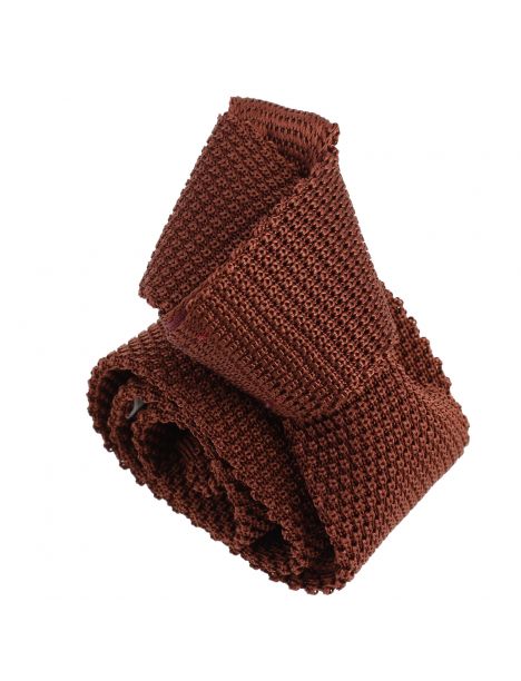 Cravate Tricot de soie, marron acajou, Tony & Paul Tony & Paul
