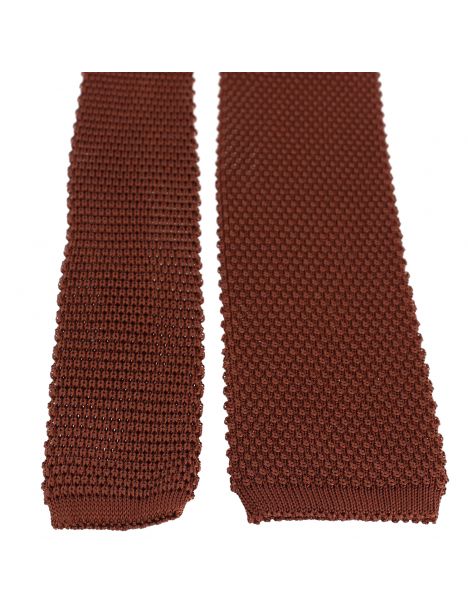Cravate Tricot de soie, marron acajou, Tony & Paul Tony & Paul