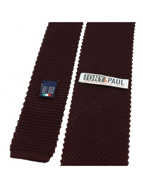 Cravate Tricot de soie, marron teck, Tony & Paul Tony & Paul