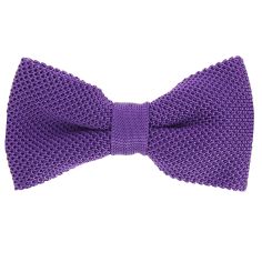 Noeud Papillon tricot de soie, violet figue, Tony & Paul Tony & Paul