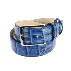 Ceinture cuir Wally, Bleu jeans Tony & Paul