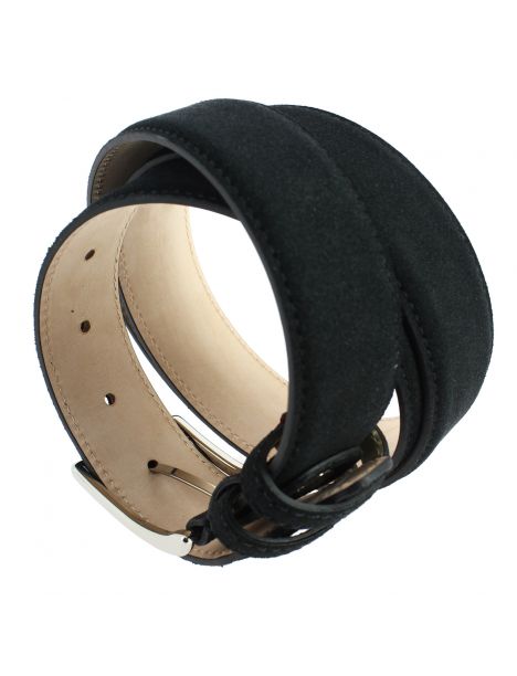 Ceinture daim Alaska, noir charbon Tony & Paul