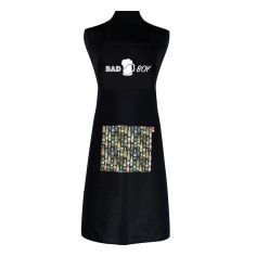 Tablier de cuisine Bad Boy Noir. Emmanuel Création