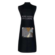 Tablier de cuisine Beau Gosse En Cuisine Noir. Emmanuel Création