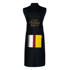 Tablier de cuisine C'Est Presque Bon Noir. Emmanuel Création