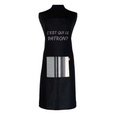 Tablier de cuisine C'Est Qui Le Patron Noir. Emmanuel Création