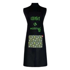 Tablier de cuisine Expert En Mojito Noir. Emmanuel Création