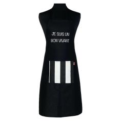 Tablier de cuisine Je Suis Un Bon Vivant Noir. Emmanuel Création
