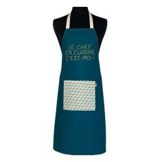 Tablier de cuisine Le Chef En Cuisine C'Est Moi Pétrole. Emmanuel Création
