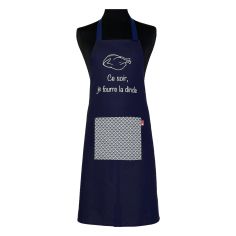 Tablier de cuisine Ce Soir Je Fourre La Dinde Marine. Emmanuel Création