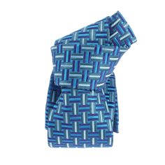 Cravate étoile, Lignes art déco, Bleu céruléen, Boivin atelier Parisien BOIVIN