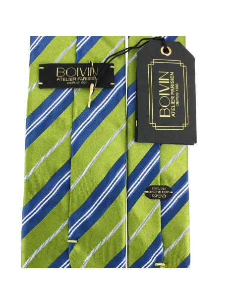 Cravate étoile, Club vert et Bleu, Boivin atelier Parisien BOIVIN