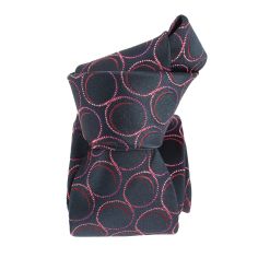 Cravate étoile, Cercles art déco, prune, Boivin atelier Parisien BOIVIN