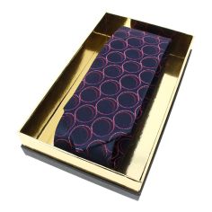 Cravate étoile, Cercles art déco, prune, Boivin atelier Parisien BOIVIN 2