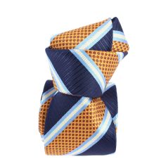 Cravate étoile, Club Bleu et orange, Boivin atelier Parisien BOIVIN