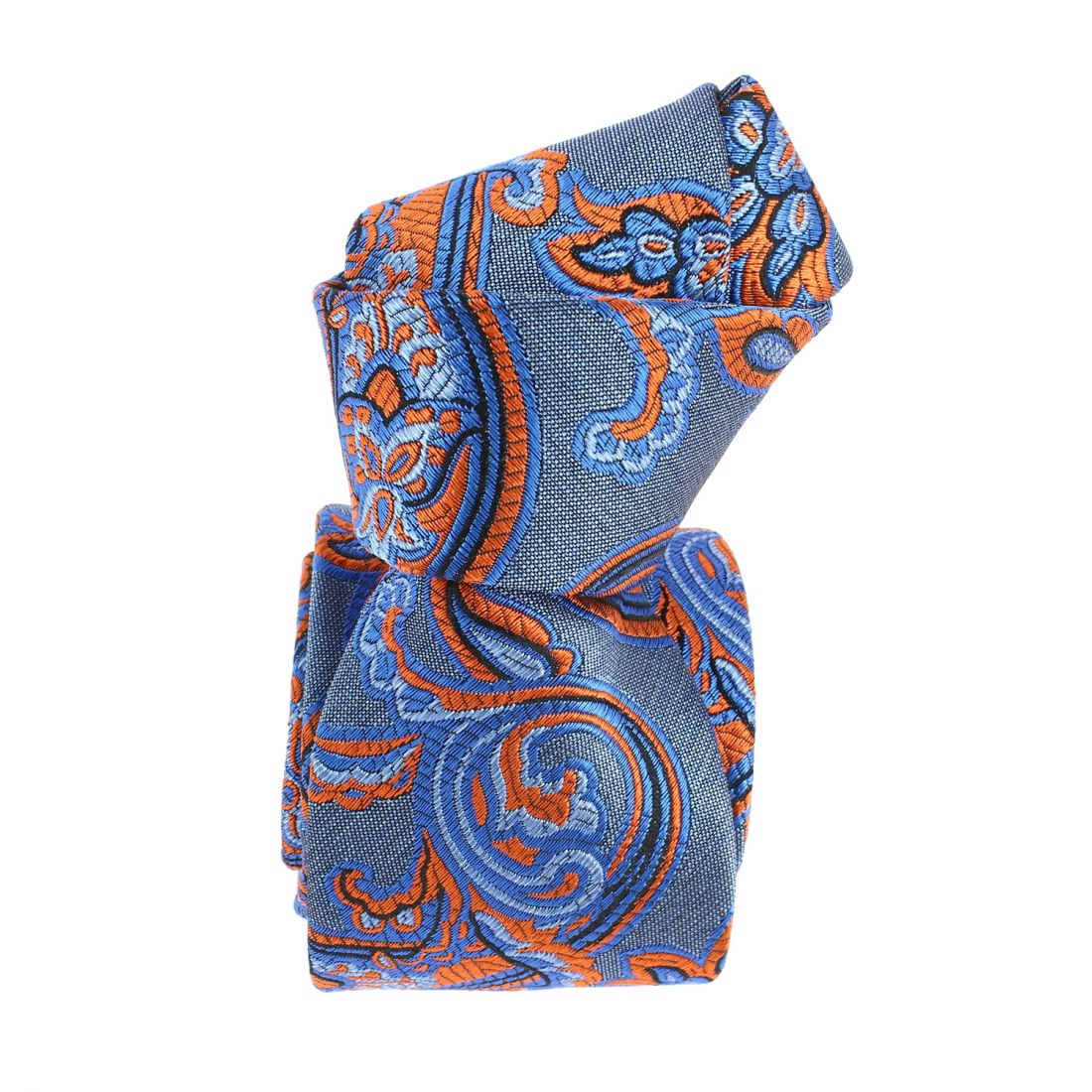 Cravate étoile, Versailles Bleu et orange, Boivin atelier Parisien BOIVIN