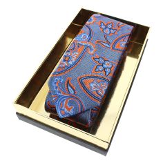 Cravate étoile, Versailles Bleu et orange, Boivin atelier Parisien BOIVIN 2