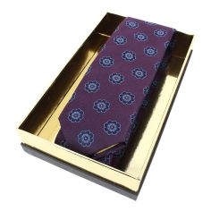 Cravate étoile, Soleils prune et Bleu, Boivin atelier Parisien BOIVIN 2