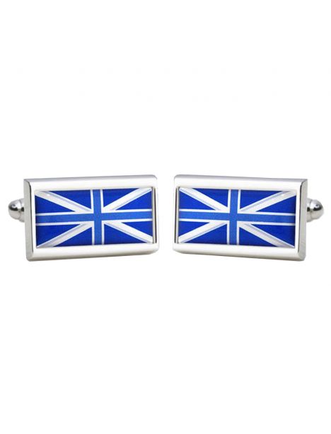 Boutons de manchette, Blue Union Jack, GB Collection Sonia Spencer