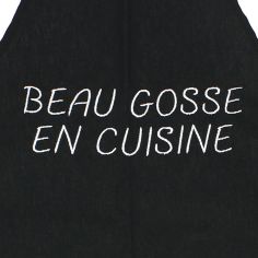 Tablier de cuisine Beau Gosse En Cuisine Noir. Emmanuel Création 2