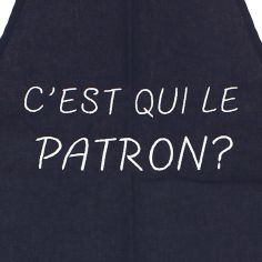 Tablier de cuisine C'Est Qui Le Patron Marine. Emmanuel Création 2