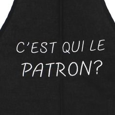 Tablier de cuisine C'Est Qui Le Patron Noir. Emmanuel Création 2
