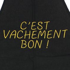 Tablier de cuisine C'Est Vachement Bon Noir. Emmanuel Création 2