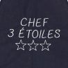 Tablier de cuisine Chef 3 Etoiles Marine. Emmanuel Création