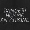 Tablier de cuisine Danger Homme En Cuisine Noir. Emmanuel Création