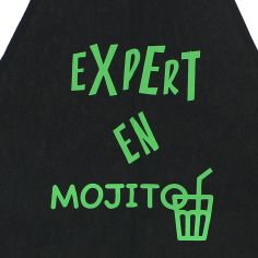 Tablier de cuisine Expert En Mojito Noir. Emmanuel Création 2