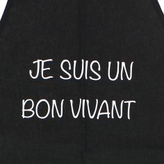 Tablier de cuisine Je Suis Un Bon Vivant Noir. Emmanuel Création 2