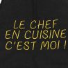 Tablier de cuisine Le Chef En Cuisine C'Est Moi Noir. Emmanuel Création