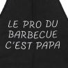 Tablier de cuisine Le Pro Du Barbecue C'Est Papa Noir. Emmanuel Création