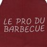 Tablier de cuisine Le Pro Du Barbecue Rouge Bordeaux. Emmanuel Création